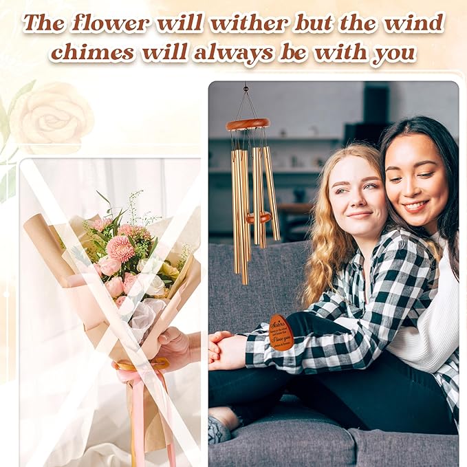 Mothers Day Sister Gifts, Sister Birthday Gifts, I Love You Sister Wind Chimes for Bestie, Big Little Sister, Best Sisters Gift Ideas for Christmas Birthday Wedding Graduation Valentine