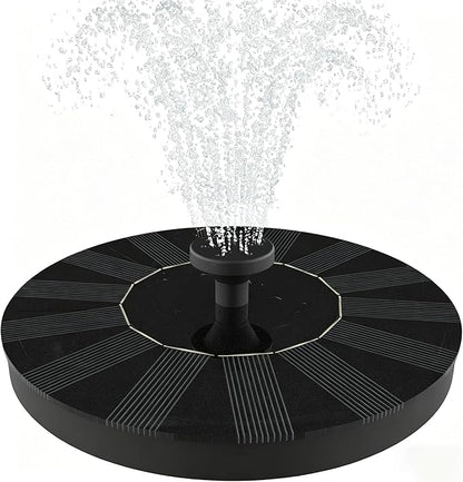 Solar Fountain with LED Lights 6 Nozzles 18CM, Solar Powered Water Floating Pump 50-80CM Spray Height, Large Illuminated Circulation Kit for Bird Bath, Pond, Garden, Pool