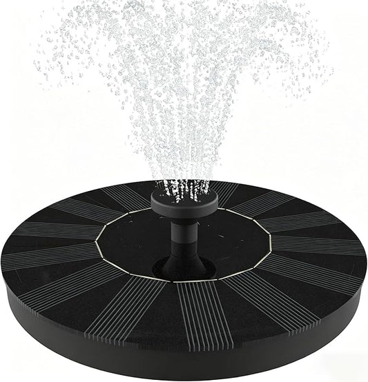 Solar Fountain with LED Lights 6 Nozzles 18CM, Solar Powered Water Floating Pump 50-80CM Spray Height, Large Illuminated Circulation Kit for Bird Bath, Pond, Garden, Pool