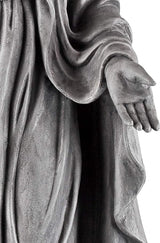 John Timberland Virgin Mary Statue Sculpture Catholic Religious Holy Decor Outdoor Garden Front Porch Patio Yard Outside Home Balcony House Exterior Backyard Gray Stone Finish Ceramic 29" Tall