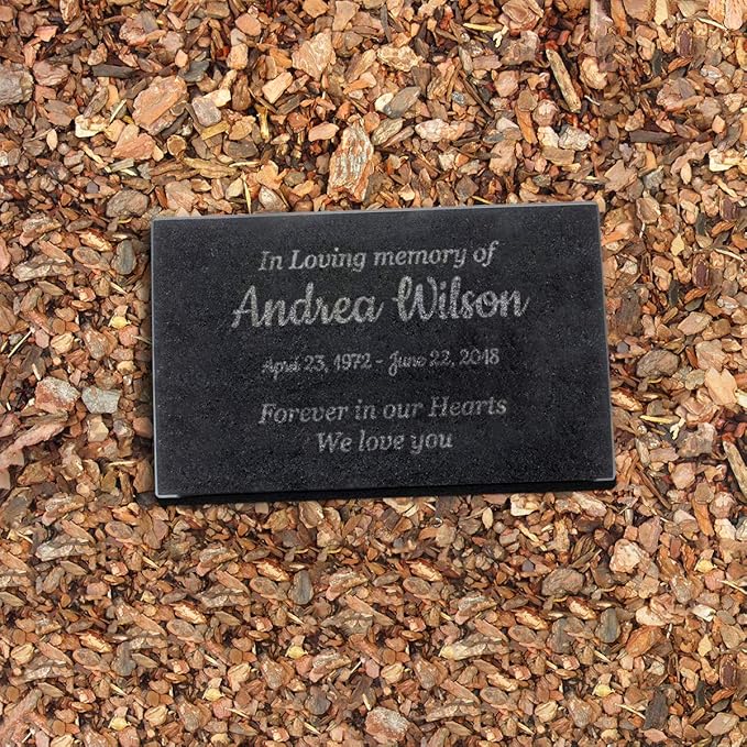 Customized In Loving Memory Black Granite Memorial or Sympathy Gift. Offered in a Variety of Sizes to Meet your Needs and Budget (10 x 6 x 2")