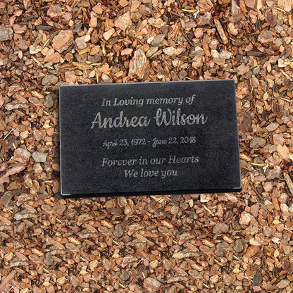 Customized In Loving Memory Black Granite Memorial or Sympathy Gift. Offered in a Variety of Sizes to Meet your Needs and Budget (10 x 6 x 2")