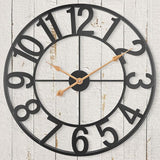 Outdoor Clocks for Patio, Large Outdoor Pool Clock, Vintage Metal Outdoor Clock Battery Operated, European Industrial Skeleton Wall Clock for Backyard/Garden/Fence, 14 in