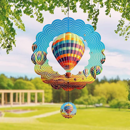 Hanging Decor Outdoor,Outdoor Garden Decor,Wind Spinners Outdoor Colorful Hot Air Balloon Hanging Decor,Ornaments Kinetic Yard Art, Valentine Gifts for Women,Family,Friends
