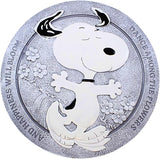 Roman Snoopy Dance Stepping Stone Peanuts, 12-inch Diameter, Resin, Stone Mix, Home, Garden, Outdoor