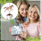 VioraWhite Horses Wind Chimes Outdoor Decorations for Women Men Mom Wife Grandma Birthday Gifts Metal Horses Wind Chimes for Outside Indoors, Lawn, Patio, Home, Porch, Yard Decor, Garden Decor
