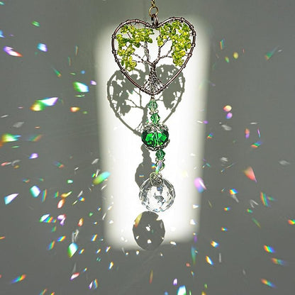 H&D HYALINE & DORA Tree of Life Car Rearview Mirror Hanging Ornament Pendant Accessories Fengshui Suncatcher (Green)