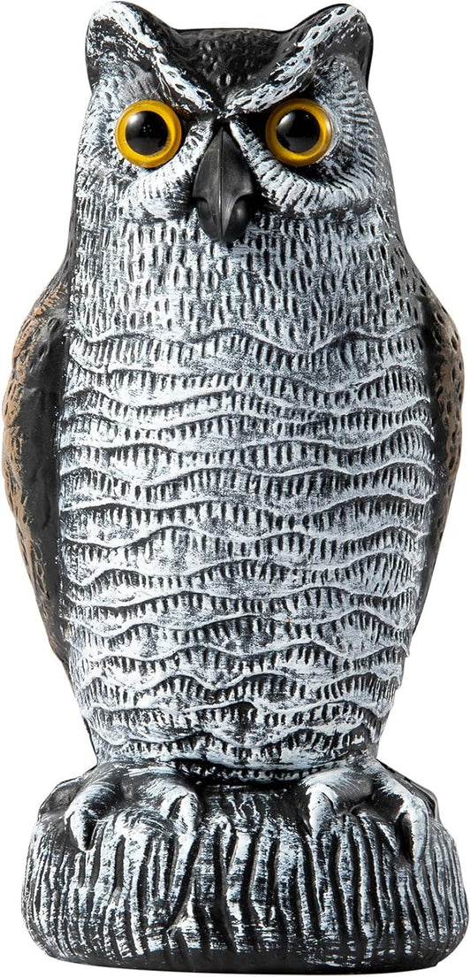 OFFO Fake Owls, Plastic Owl Statue to Decorate The Garden, Porch Pool Patio Yard, Halloween Decorations for Outdoor Garden, 8.3 in Height, Brown and White