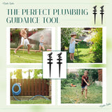 MorningRo 4 Pcs Garden Hose Guide Spike 12 Inch Heavy Duty Metal Hose Support Spike Aluminum Decorative Garden Stakes Protector to Keeps Flower Beds Plant Yard Lawn (Bird)