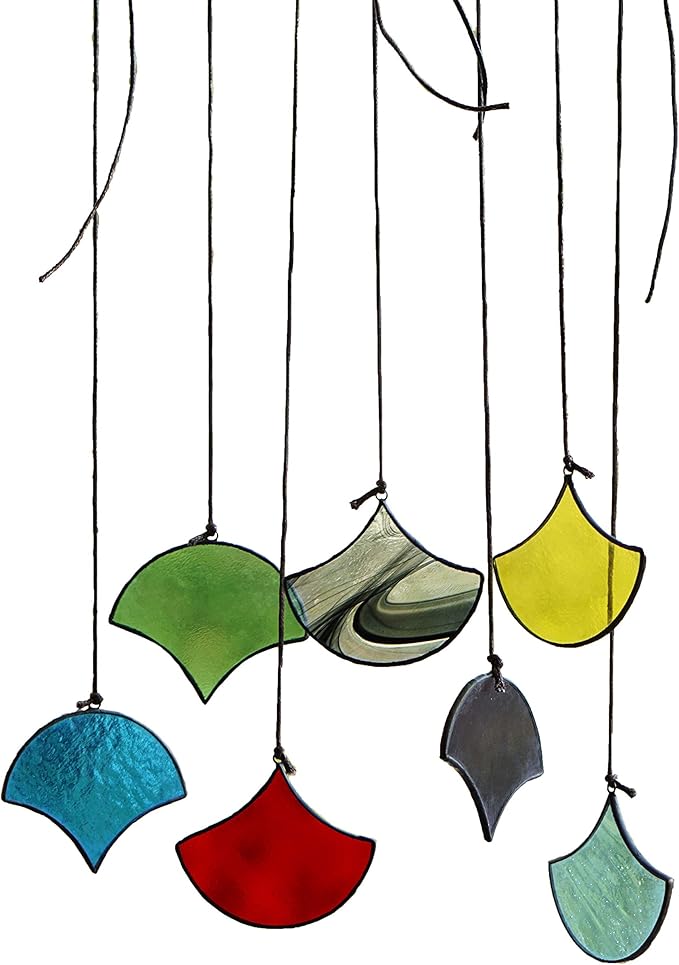 Stained Glass Suncatchers Set of 7 Multicoloured Stained Glass Window Hangings Ornament Sets Handmade for Home, Garden, Patio and Party Decoration Home Ornament Gifts for Women