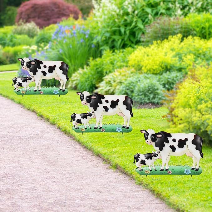 Decorative Garden Stakes with Cow Design,Ideal for Cow Lovers for Yard Art, Outside, Patio, Outdoor Decor, Garden Decorations, Lawn Ornaments