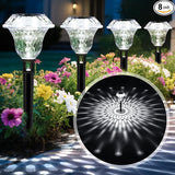 Solar Pathway Lights Garden Decor for Yard, Solar Garden Lights for Outside Waterproof Landscape Lighting, Garden Decorative for Walkway, Driveway, Yard, Landscape, Lawn (8 Pack Cold White)