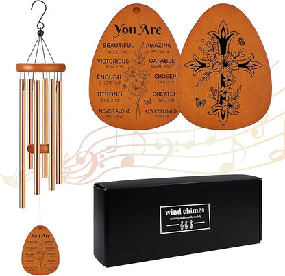 Christian Wind Chimes for Outside, You are Inspirational Bible Verse Windchimes for Garden Patio Yard Decor, Religious Gifts for Women, Men, Christian, Loved Ones
