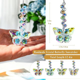 HDCRYSTALGIFTS 4pcs Crystal Butterfly Suncatchers for Window Hanging Rainbow Maker Sun Catchers Indoor Glass Butterfly Decoration for Spring Home Garden Decor, for Mom Women