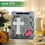 MXwcy Cross Solar Lights Outdoor Garden Memorial Stepping Stone, IP65 Waterproof is Used for Walls or Lawns, A Touching Memorial Gift & Condolence Gifts Grave Decorations for Cemetery