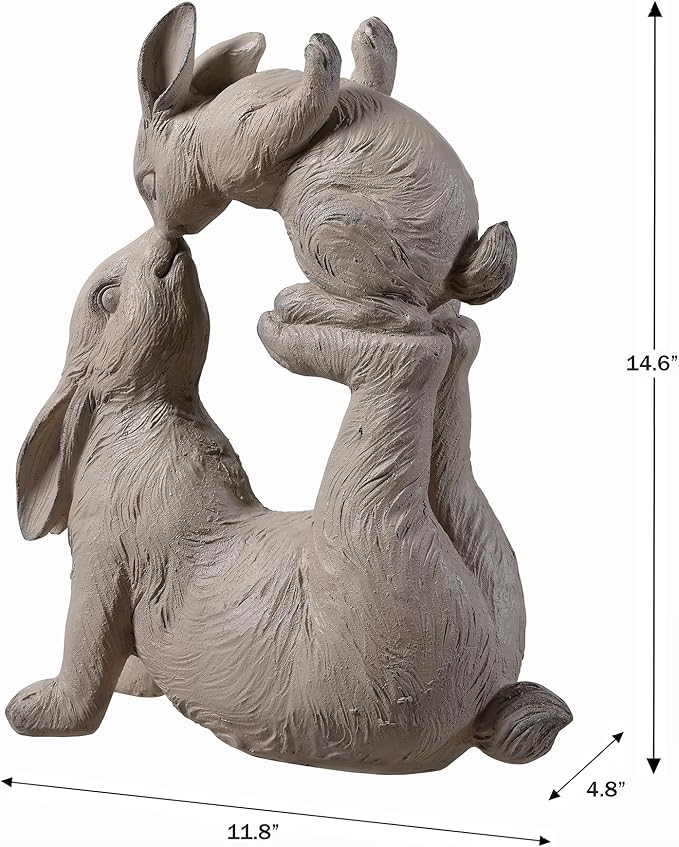 Hi-Line Gift Ltd. Mom & Baby Rabbits Garden Statue Bunny Yard Decor