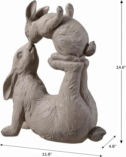 Hi-Line Gift Ltd. Mom & Baby Rabbits Garden Statue Bunny Yard Decor