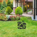 WADORN Mushroom Metal Outdoor Statues Silhouette, Funny Mushroom Metal Decorative Garden Stakes Mushroom and Grass Silhouette Ornament Gift Funny Outdoor Decor for Garden Backyard Patio Lawn Outdoor
