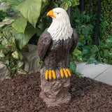 Alpine Corporation JUM582 27" Majestic Eagle on Rocks Garden Statue – Indoor Outdoor Patriotic Bird Sculpture, Durable Weather-Resistant MGO for Yard, Patio, Deck, Porch or Pathway