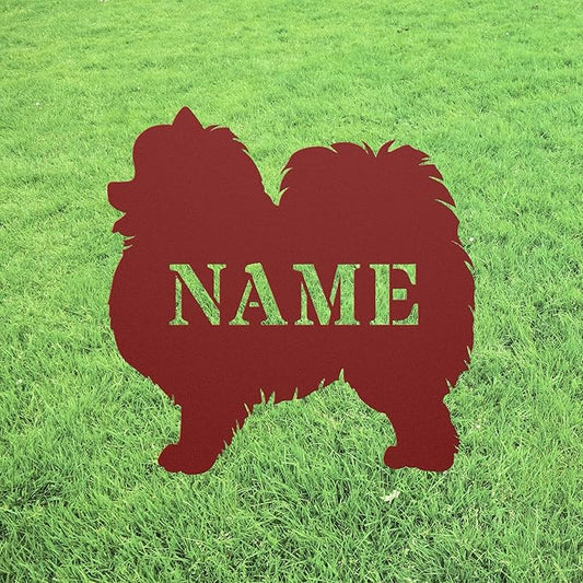 Custom Pomeranian Red Garden Statue Stake,Custom Pomeranian Outdoor Yard Art Decor,Memorial Remembrance Sculpture for Yard Garden Porch Lawn Grassland Park Farm Flowerpot Decor.