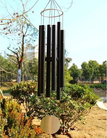 Wind Chimes for Outside Large Deep Tone,42 Inch Windchimes Tuned Soothing Melodic Tones Memorial Gift for Mom Dad Grandma Loved One,Sympathy Wind Chimes Deep Tone for Outside Patio Garden Decor,Black