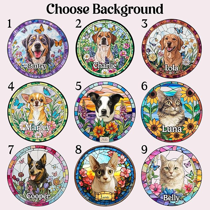 Personalized Pet Memorial Wind Chimes, Custom Crystal Pet Memory Suncatcher Ornament, Pet Memorial Gifts for Dogs, Cat Bereavement Keepsake for Women Nana Mom, Memorial Wind Chimes Garden Décor