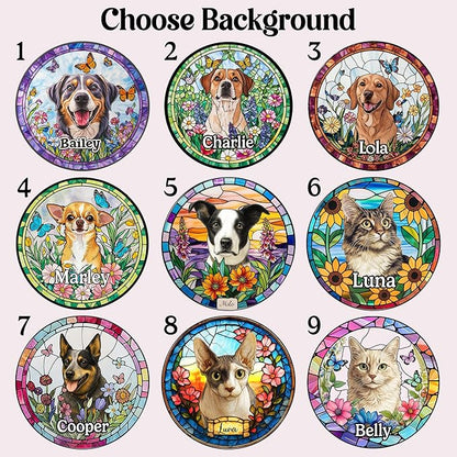 Personalized Pet Memorial Wind Chimes, Custom Crystal Pet Memory Suncatcher Ornament, Pet Memorial Gifts for Dogs, Cat Bereavement Keepsake for Women Nana Mom, Memorial Wind Chimes Garden Décor
