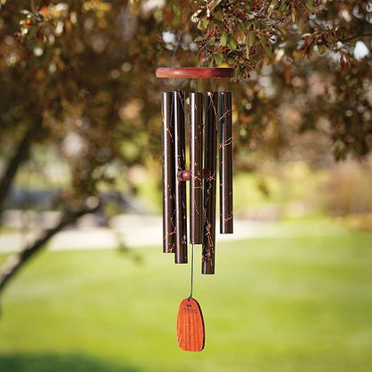 Woodstock Wind Chimes for Outside, Outdoor Decor, Garden and Patio Decor Chime, Medium (24'') Gold Vein Wind Chime (DEGV)