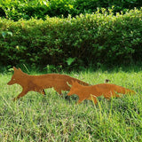 2 PCS Animal Garden Decoration, Lawns Animal Indoor Outdoor Garden Statue, Animal Figurine for Gardens Patios, Creative Animal Garden Sculpture, Sneaky Rustic Animal Garden Decoration