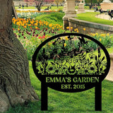 Metal Signs Customized, Personalized Garden Stake Metal Sign, Custom Garden Name Sign, Custom Date Sign with Stakes for Outside, Home Backyard Decor, Farmhouse Patio Decorations, Housewarming Gift