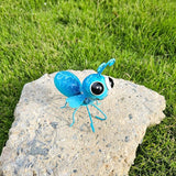Metal Bee Sculptures Outdoor Yard Art Garden Patio Decor, Set of 4 Statues for Insect-Themed Garden Decoration