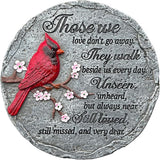Memorial Garden Stones Red Cardinal Sympathy Gifts for Loss of Loved One - Outside Bereavement Memory Plaques Christmas Outdoors Home Decor Stepping Stone