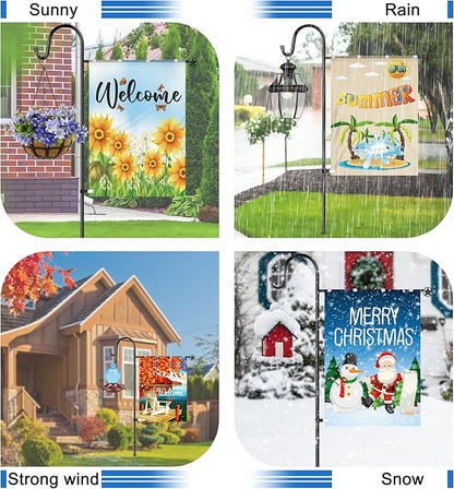 Ottsuls Garden Flag Stand, 2 Pack Heavy Duty Flag Pole Holder with Shepherd Hook for Yard Decoration, 60 INCH Sturdy Yard Flag Post Stake Outdoor Garden Flag Holder for 28''x40'' Flags (Without Flag)
