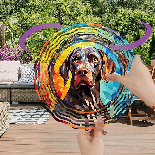 German Shorthaired Pointer Dog Wind Spinners Outdoor Dog Memorial Gifts, 3D Metal Kinetic Hanging Garden Wind Spinner, Spinner Decor, Wind Sculptures for Outdoor & Indoor, Window, Yard Decor (GSP 1)