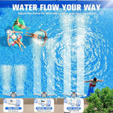 2025 Upgrade Solar Fountain Light Show,Adjustable Dual Spray Sprinkle Pool Fountains for Inground Pool Waterfall,Swimming Pool Water Fountains,Pool Sprayer Fountain for Pool Cooling-Purple
