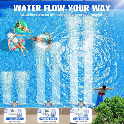 2025 Upgrade Solar Fountain Light Show,Adjustable Dual Spray Sprinkle Pool Fountains for Inground Pool Waterfall,Swimming Pool Water Fountains,Pool Sprayer Fountain for Pool Cooling-Purple