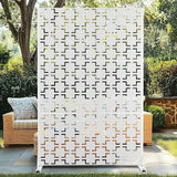 72" H×47" W Metal Privacy Screen Outdoor Privacy Screen Freestanding, Outdoor Privacy Screens and Panels for Patio Lawn Deck(Consists of 3 Panels)