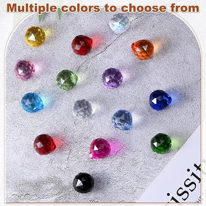 M METERXITY 20-Pack Crystal Ball Prisms, 24mm/0.94 Inch Chandelier Pendant Maker Hanging Crystals Chandelier Prisms for Home/Windows/Garden/DIY Decoration[Bright Red]