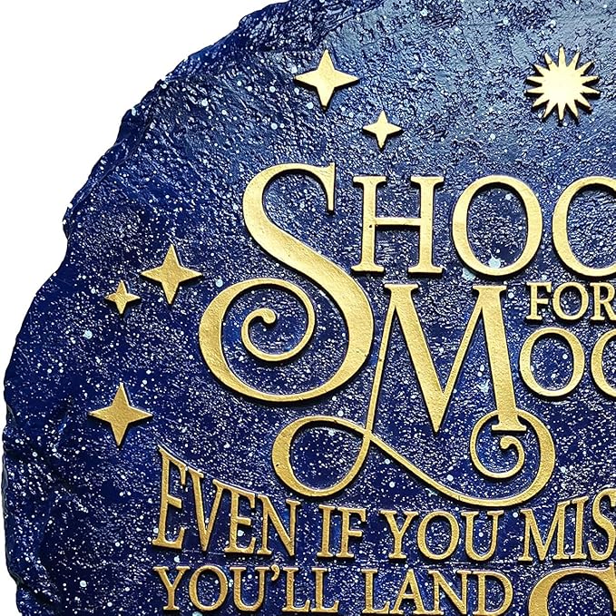 Spoontiques - Garden Décor - Shoot for The Stars Stepping Stone - Decorative Stone for Garden