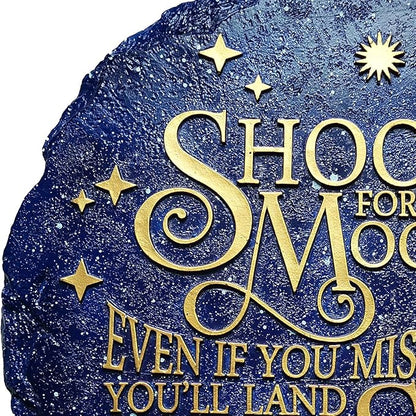 Spoontiques - Garden Décor - Shoot for The Stars Stepping Stone - Decorative Stone for Garden
