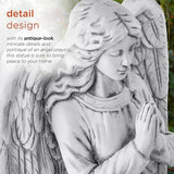 Alpine Corporation 47" Tall Indoor/Outdoor Praying Angel Statue Yard Art Decoration, Light Gray