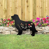 Dog Garden Stake - Unique Gift for Dog Lovers, Black Metal Outdoor Decor, Durable Yard Art Statue (Golden Retriever)