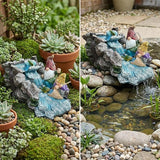 Gollum Splash Block – Decorative Resin Downspout Diverter & Water Feature, 11.4” x 6.3” x 6.9”, Durable Rainwater Drainage Statue for Garden, Patio, Yard, Pond or Aquarium, Outdoor Dwarf Gutter Décor
