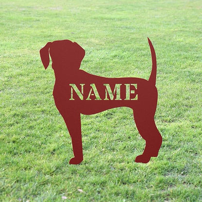 Custom Beagle Red Garden Statue Stake,Custom Beagle Outdoor Yard Art Decor,Memorial Remembrance Sculpture for Yard Garden Porch Lawn Grassland Park Farm Flowerpot Decor.