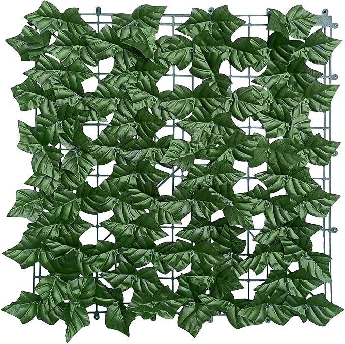 ODTORY Artificial Ivy Privacy Fence Wall Screen, 48x120 in UV-Anti Faux Greenery Backdrop Ivy Vine Leaf Hedges Fence Panels for Patio, Balcony, Garden, Backyard Indoor Outdoor Green Wall Decor