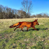 Rustic Metal Fox Garden Stakes: Sneaky Animal Metal Fox Garden Decoration, 3D Animal Shape Yard Art Sculptures for Patio Lawn Yard Backyard Art Decoration
