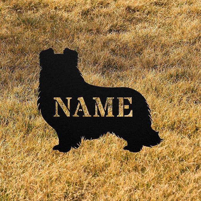 Personalized Shetland Sheepdog Garden Statue Stake,Custom Sheltie Outdoor Yard Art Decor,Memorial Remembrance Sculpture for Yard Garden Porch Lawn Grassland Park Farm Flowerpot Decor.
