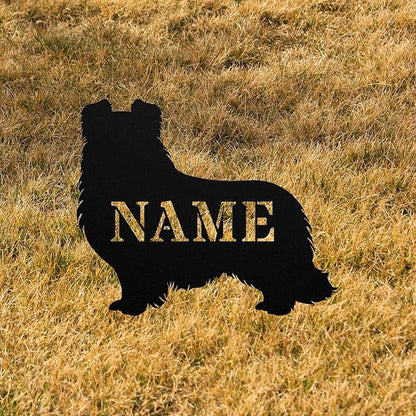 Personalized Shetland Sheepdog Garden Statue Stake,Custom Sheltie Outdoor Yard Art Decor,Memorial Remembrance Sculpture for Yard Garden Porch Lawn Grassland Park Farm Flowerpot Decor.