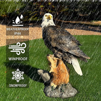 13.2" Real Eagle Outdoor Sculpture,Funny Bird Statue,Garden Beach Statue Decorations,Resin Animal Seabird Ornaments,Coastal Beach Decor,Patio Decor for Table Statues for Garden,Lawn,Yard