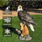 Teaeeno Majestic Eagle Decor Statue,Eagle Yard Decor Sculpture,Animal Statue Indoor/Outdoor Desk Decor for Home,Animal Figurine Ornament,Art for Desk,Garden Lawn Ornament,Perfect for Room,Office Table